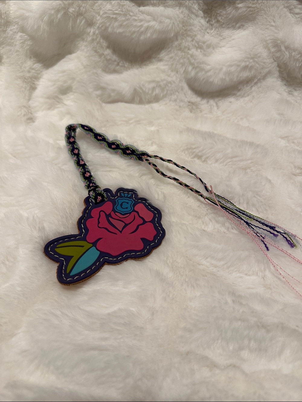 Consuela Floral Rose Leather Charm